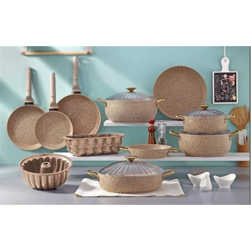 Набор посуды Shosman 5759, гранит, коричневый, 20 предметов Набор посуды Shosman 5759, гранит, коричневый, 20 предметов