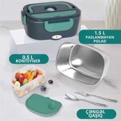 Термо ланч-бокс EB 1109, нержавеющая сталь, зеленый, 1.5 л Термо ланч-бокс EB 1109, нержавеющая сталь, зеленый, 1.5 л