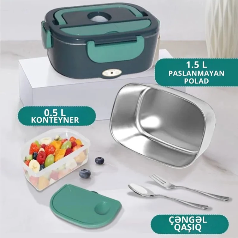 Termo lanç-boks EB 1109, paslanmayan polad, yaşıl, 1.5 l