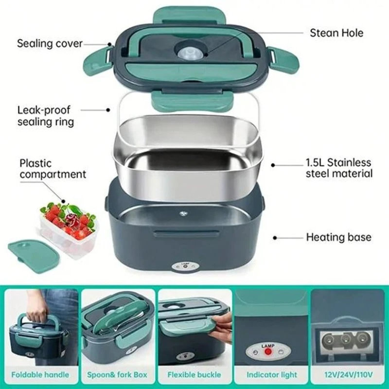 Termo lanç-boks EB 1109, paslanmayan polad, yaşıl, 1.5 l