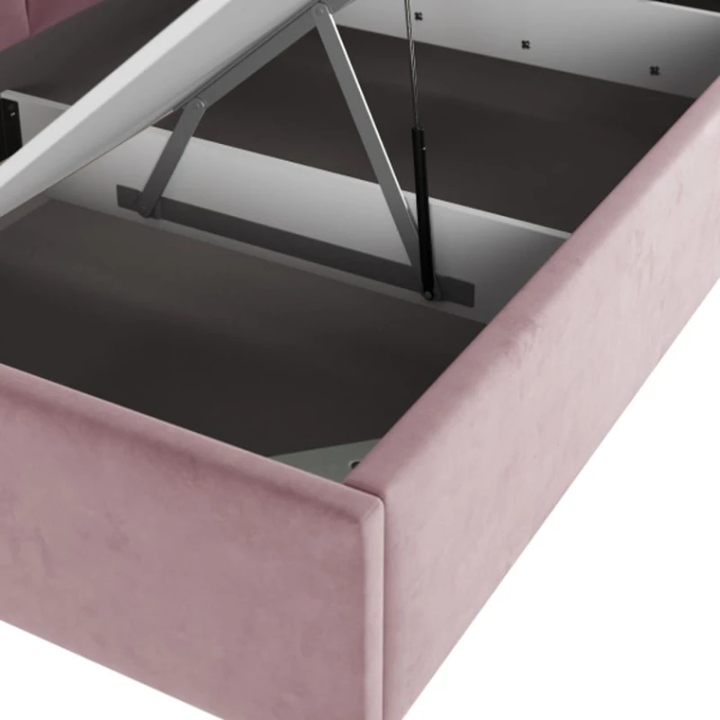 Односпальная кровать Art_tek_yataq (120) 60, ламинат/текстиль, розовая, 200x85x120 см