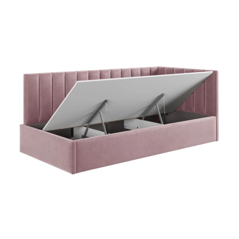 Односпальная кровать Art_tek_yataq (120) 60, ламинат/текстиль, розовая, 200x85x120 см