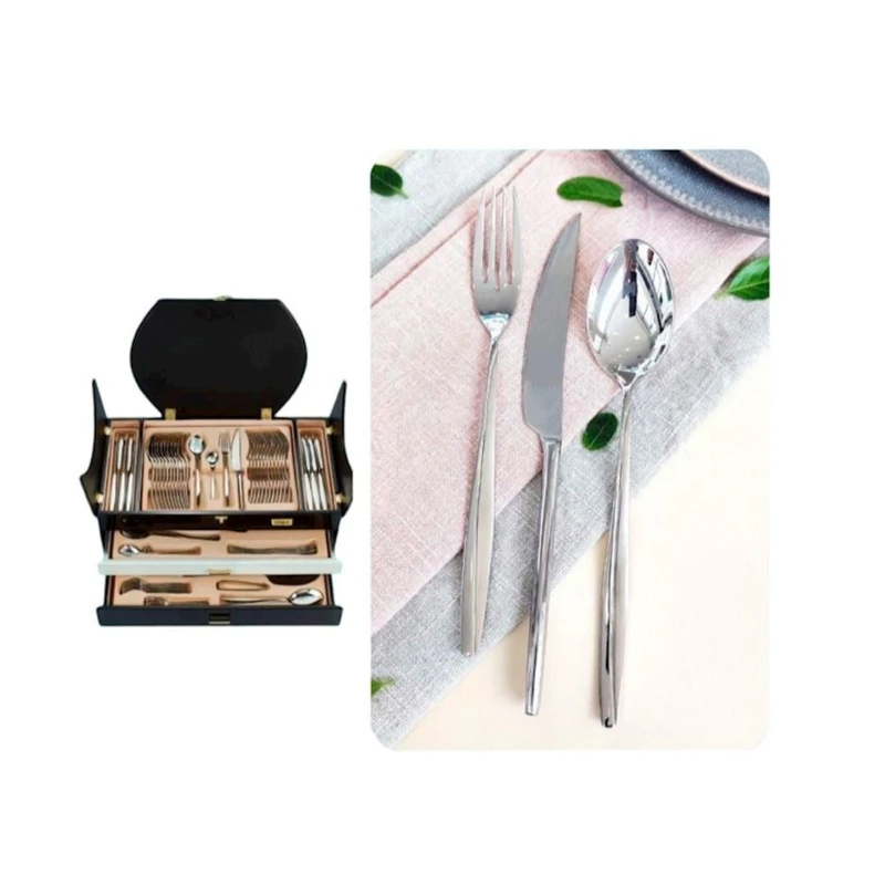 Набор столовых приборов Eurolux EU-CS8128L-132SM на 12 персон 132 предмета, нержавеющая сталь Набор столовых приборов Eurolux EU-CS8128L-132SM на 12 персон 132 предмета, нержавеющая сталь