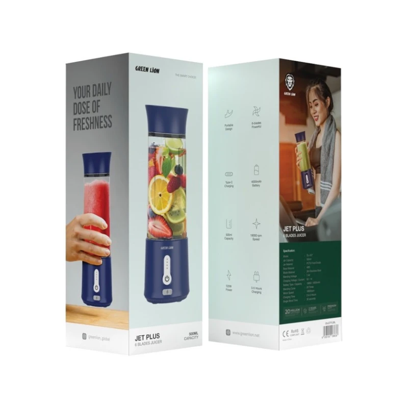 Портативный блендер Green Lion Jet Plus Blue Портативный блендер Green Lion Jet Plus Blue