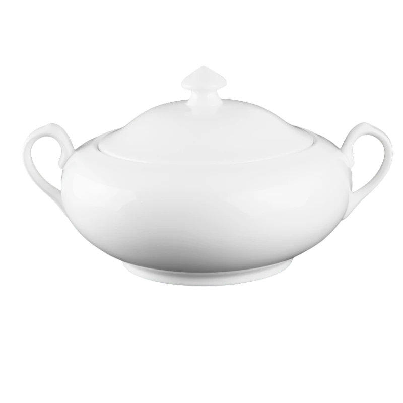 Şorba qabı qapaq ilə Wilmax WL‑992491/A, farfor, ağ, 2800 ml