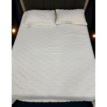 Yastıq üzlüklü dəst Luxe Cotton 000799, ikinəfərlik, örtük 240x260 sm, yastıq üzü 50x70 sm 2 əd, ağ
