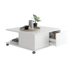 Журнальный стол Art-104, 70x70x35 см, ламинат, белый Журнальный стол Art-104, 70x70x35 см, ламинат, белый