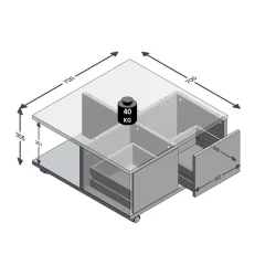 Журнальный стол Art-104, 70x70x35 см, ламинат, белый Журнальный стол Art-104, 70x70x35 см, ламинат, белый