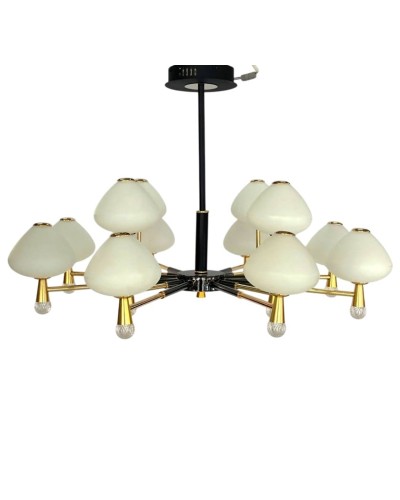 Asma çilçıraq Şəms Aydınlatma 85096, 12 LED, qızılı/qara, iki mərtəbəli, 75x65 sm - LED8695-8+4