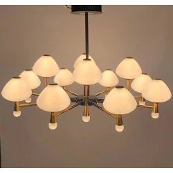 Asma çilçıraq Şəms Aydınlatma 85096, 12 LED, qızılı/qara, iki mərtəbəli, 75x65 sm - LED8695-8+4