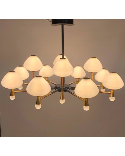 Asma çilçıraq Şəms Aydınlatma 85096, 12 LED, qızılı/qara, iki mərtəbəli, 75x65 sm - LED8695-8+4
