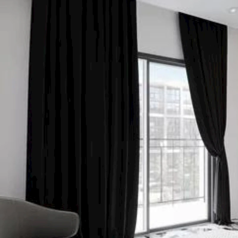 Шторы Eco-DECOR РА-1010982, 150х280 см, блэкаут, черный