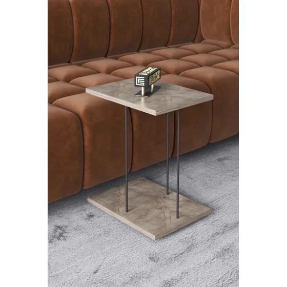 Журнальный стол Zigon Sehpa TY-05, ДСП/Металл, коричневый, 55x34x34 см