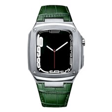 Qayış və çexol Greatcase SW628 Apple Watch 45mm üçün Silver/Green