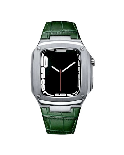 Qayış və çexol Greatcase SW628 Apple Watch 45mm üçün Silver/Green