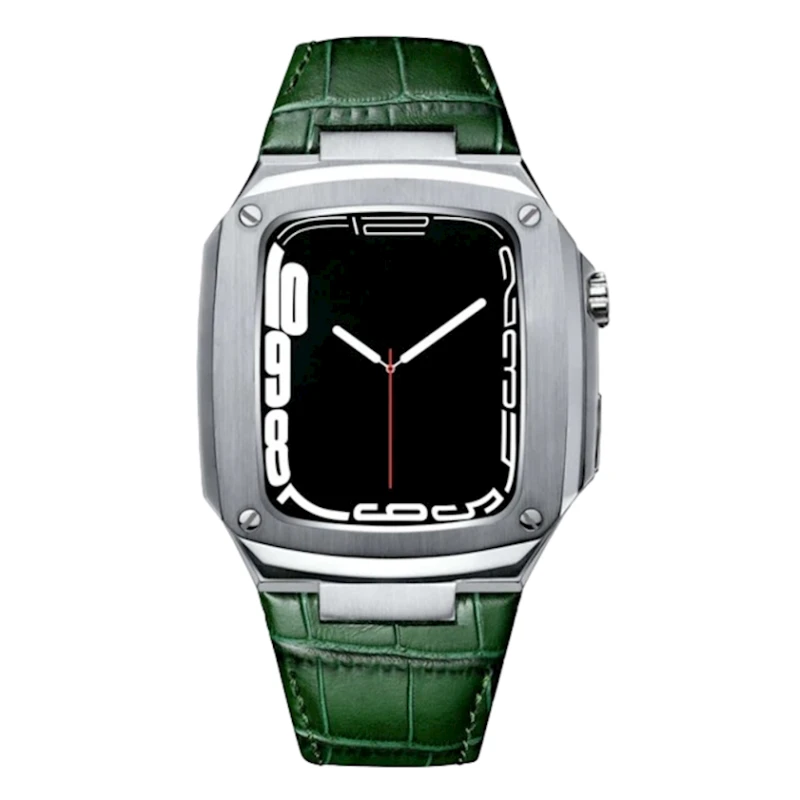 Ремешок и чехол Greatcase SW628 для Apple Watch 45mm Silver/Green
