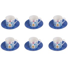 Qəhvə dəsti Porland Posh 04ALM005546, 90 ml, 12 parça, rəngbərəng