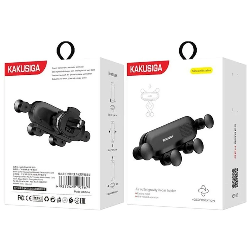 Автомобильный держатель для телефона Kakusiga tut008 Black Автомобильный держатель для телефона Kakusiga tut008 Black