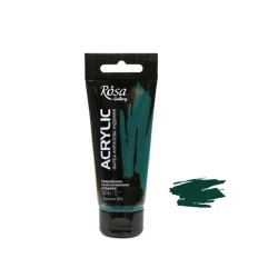 Акриловая краска художественная Rosa Gallery 614, зеленый ФЦ, 60 мл