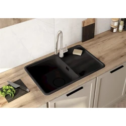 Кухонная мойка Deante Momi ZKMG113, гранит, черный, 50x78 см