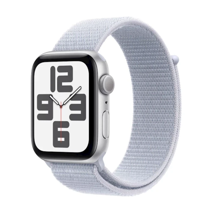 Ağıllı saat Apple Watch SE GPS 44mm Silver Aluminium Case with Blue Cloud Sport Loop