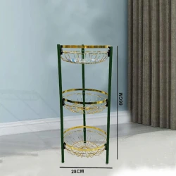 Этажерка nh_hcv78, металл, черный/золотистый, 28x66 см