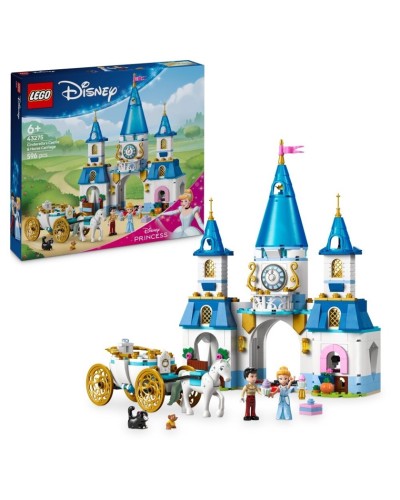 Konstruktor LEGO Disney Cinderella's Castle & Horse Carriage 43275, 596 parça, 6 yaşdan