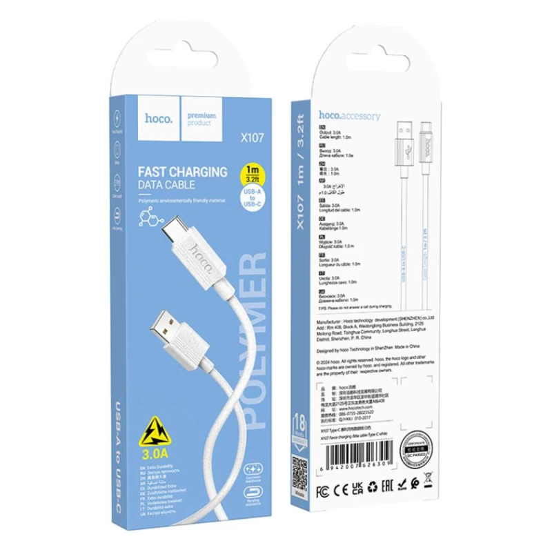Каbel USB Hoco X107 USB to Type-C