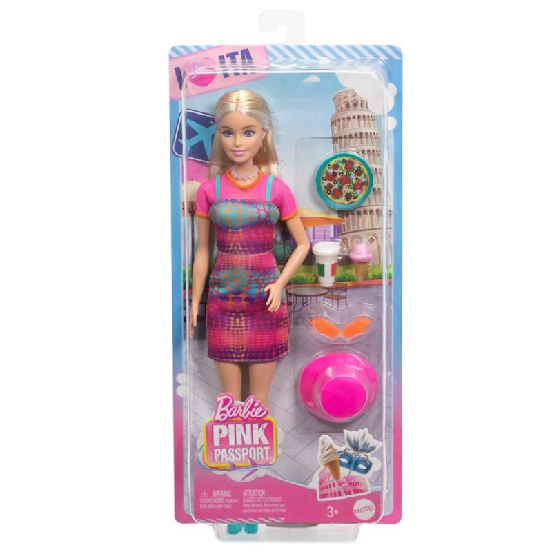 Кукла Mattel Barbie Pink Passport Italy Travel HWH97, 32 см, 3+ лет