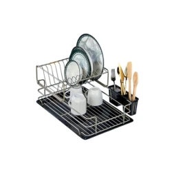 Подставка-органайзер для тарелок CKR_2986, металл, черная/серебристая Подставка-органайзер для тарелок CKR_2986, металл, черная/серебристая