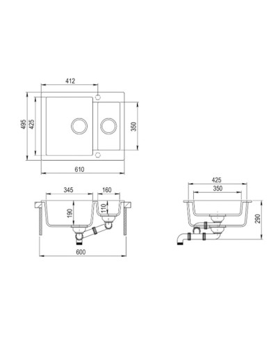 Mətbəx çanağı Aquasanita SQC 150-111