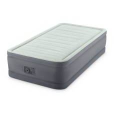 Təknəfərlik şişmə çarpayı Intex 64902 Twin PremAire quraşdırılmış nasos ilə 220V, boz, 99x191x46 sm