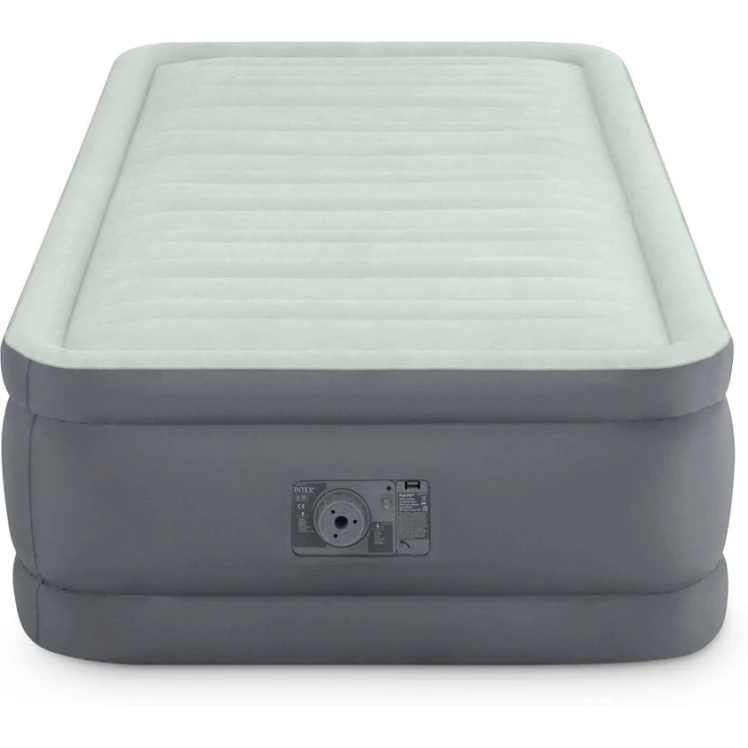 Надувная односпальная кровать Intex 64902 Twin PremAire со встроенным насосом 220В, серый, 99x191x46 см Надувная односпальная кровать Intex 64902 Twin PremAire со встроенным насосом 220В, серый, 99x191x46 см