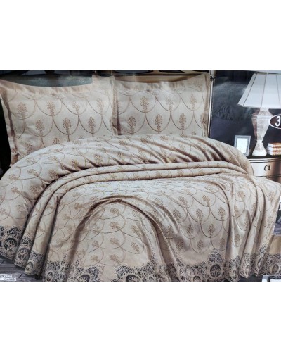 Örtük və yastıq üzləri dəsti MiraNova SF-366, ikinəfərlik, örtük 240x260 sm, yastıq üzü 50x70 sm, bej