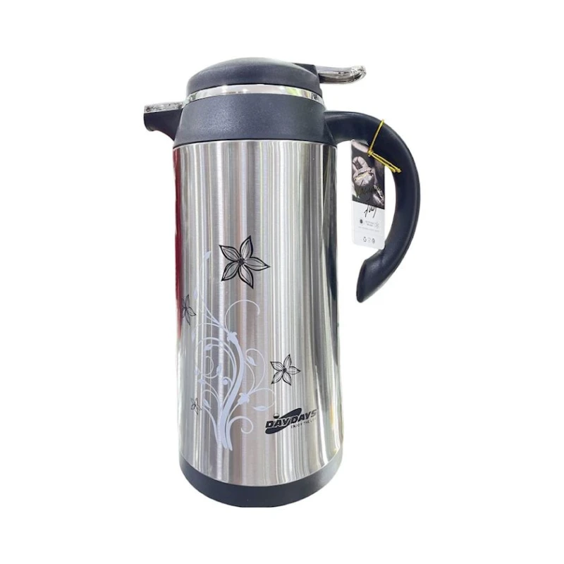 Termos ZTW-T09, şüşə/paslanmayan metal, boz, 1300 ml