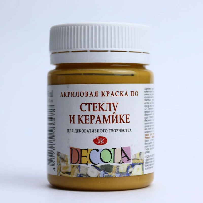 Акриловая краска по стеклу и керамике Decola Охра светлая 50 мл Акриловая краска по стеклу и керамике Decola Охра светлая 50 мл