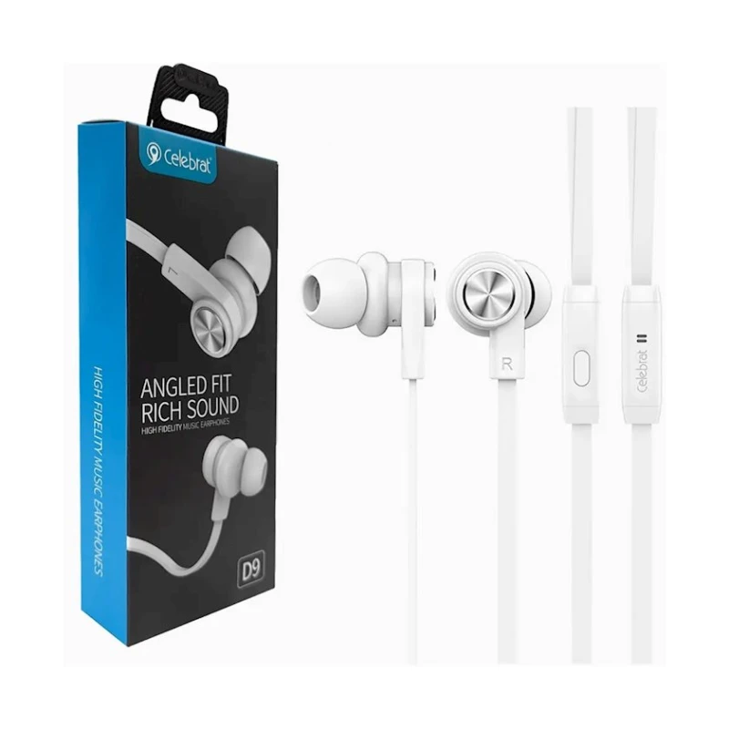 Simli qulaqlıq Celebrat D9 Angled Fit White