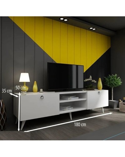 Tumba Ev Plus ev_12116014, LDSP, ağ, 180x35x50 sm