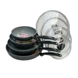 Набор сковородок, гранит, черные, 20/24/28/32 см, 4 предмета