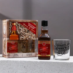 Подарочный набор для мужчин Hard Line Лучшему из лучших (гель для душа 250 мл + стакан для виски)