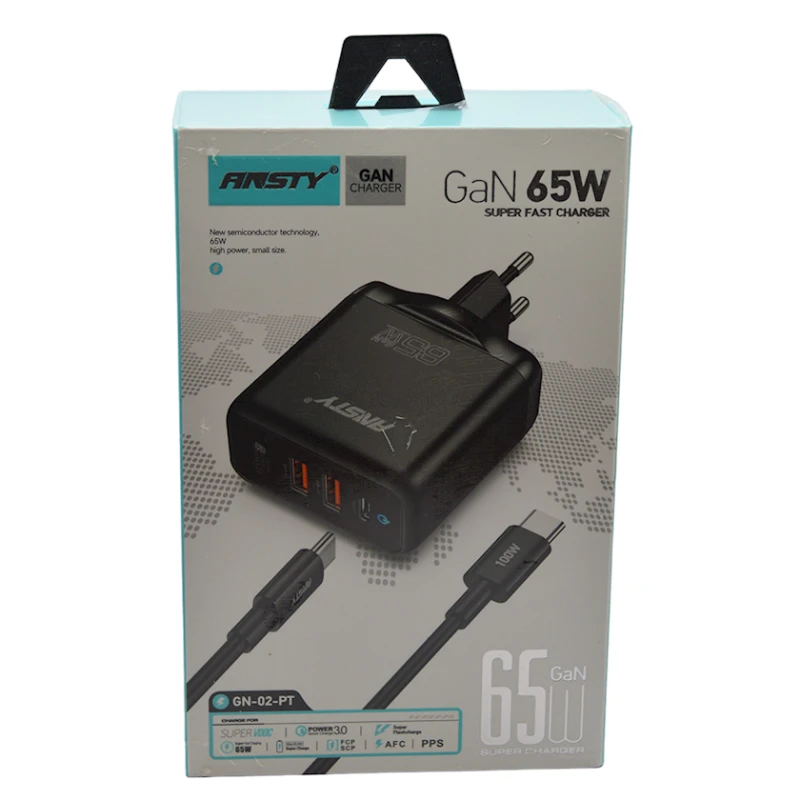 Сетевое зарядное устройство Ansty GN-02-PT, Черный Сетевое зарядное устройство Ansty GN-02-PT, Черный