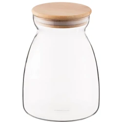 Банка для хранения Ardesto Fresh Hourglass AR1311BH, 1100 мл, стекло/бамбук, прозрачный