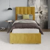 Односпальная кровать Art_tek_yataq(120) 91, ламинат/ткань, желтая, 85x120x200 см