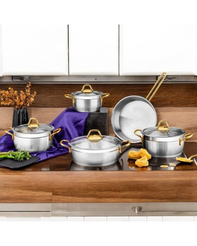 Qazan dəsti Luxe Pot, yüksək istilik tutumlu, müxtəlif plitələr üçün uyğun, bərabər qızdırma, uzunömürlü, funksional - LX-MX138