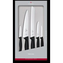 Bıçaq dəsti Victorinox Swiss Classic, paslanmayan polad, qara/gümüşü, 5 əd