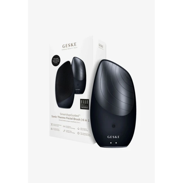 Прибор для ухода за лицом Geske Sonic Thermo Facial Brush 6 в 1, черный
