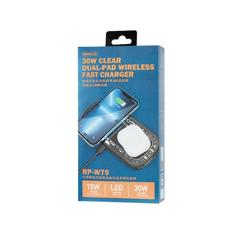 Сетевое зарядное устройство Remax RP-W75 Dual-pad Сетевое зарядное устройство Remax RP-W75 Dual-pad