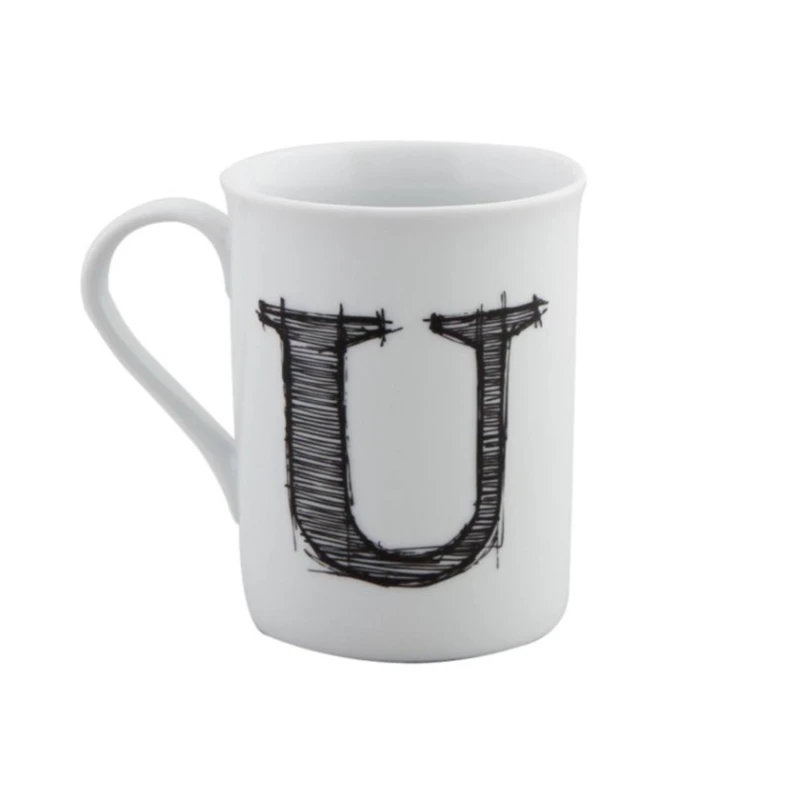 Кружка Porland Letter U 04AP016131, белая, 285 мл Кружка Porland Letter U 04AP016131, белая, 285 мл