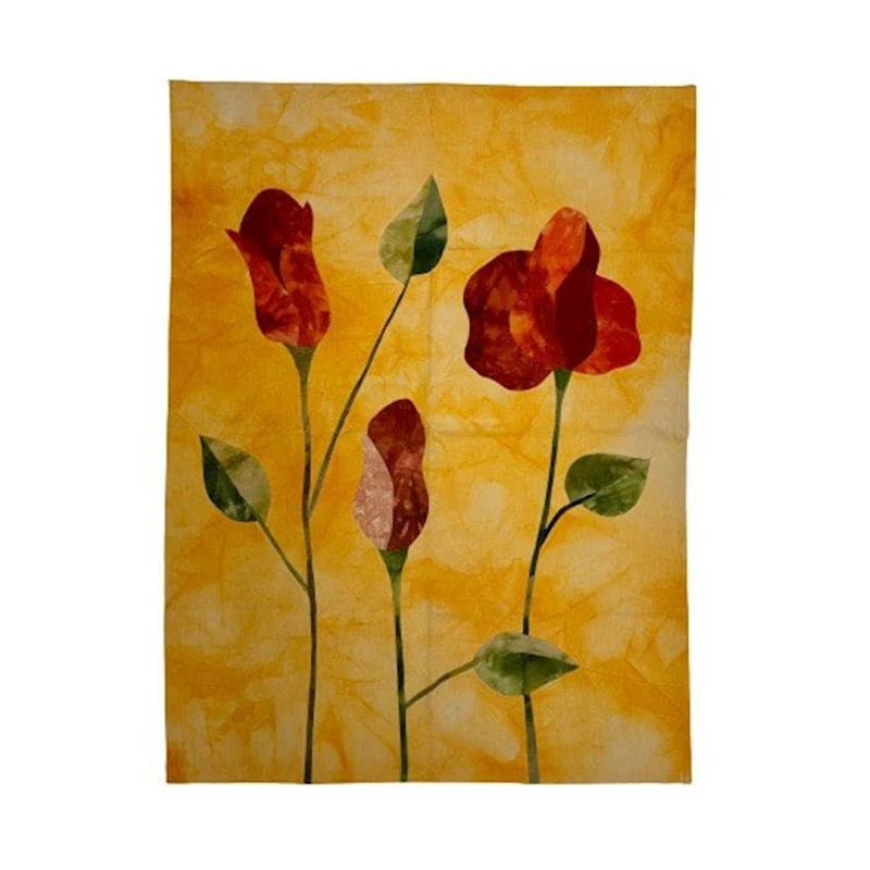 Килим ручного производства Natural halı nth_kl001, 149x200 см, шерсть, с тюльпанами, желтый Килим ручного производства Natural halı nth_kl001, 149x200 см, шерсть, с тюльпанами, желтый