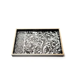 Поднос Hom-me, 45x31x4 см, дерево, белый/черный Поднос Hom-me, 45x31x4 см, дерево, белый/черный